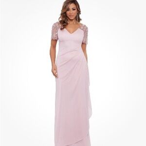 Elegant blush Evening Gown Xscape long sheer gown Mother of bride/groom